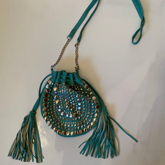 Studded Turquoise Crossbody Purse - Picture 1 of 1